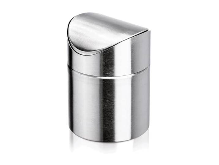 10x Tischabfalleimer mit Schwingdeckel Edelstahl 16 cm