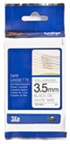 Brother TZe-N201 fita não laminada branco/preto 3.5mm x 8m