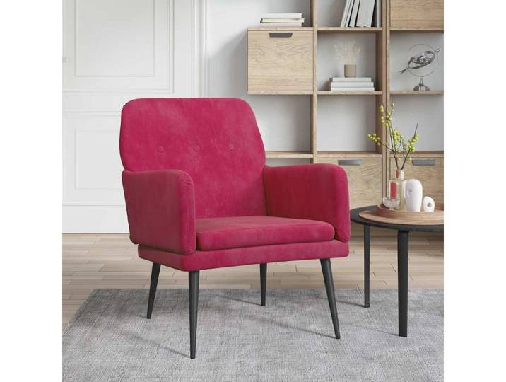 vidaXL Sessel vidaXL Sessel Weinrot 62x79x79 cm Samt