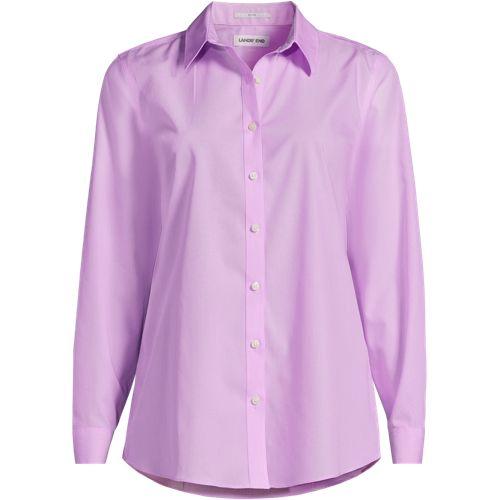 Bügelfreie Baumwoll-Bluse, Damen, size: regular, Pink, Baumwolle, by Lands' End