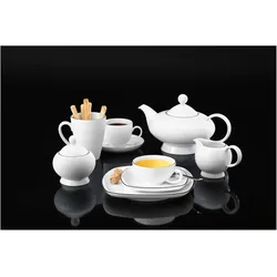 Seltmann, Tasse, Lido Black Line Teetassen mit Untertassen eckig (200 ml, 6x)