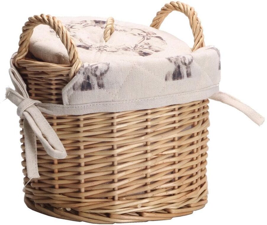 Aufbewahrungskorb NOUVEL "Kartoffelkorb Hirsch Braun", braun, B:19cm H:23cm T:15cm, Naturfasern, Aufbewahrungsboxen, Aufbewahrungskorb braun B/H/T: 19cm x 23cm x 15cm