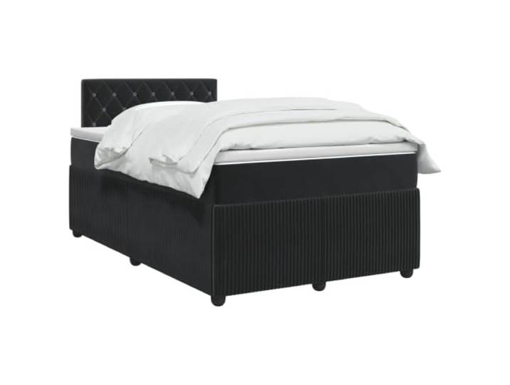 vidaXL Boxspringbett mit Matratze Schwarz 120 x 200 cm Samt Passe die Beleuchtung an