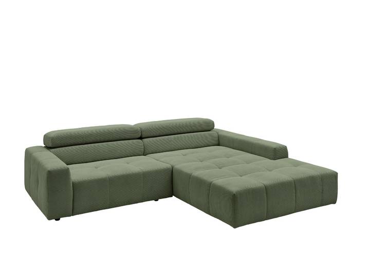 Candy Denver Ecksofa Feincord manuelle Kopfteilverstellung