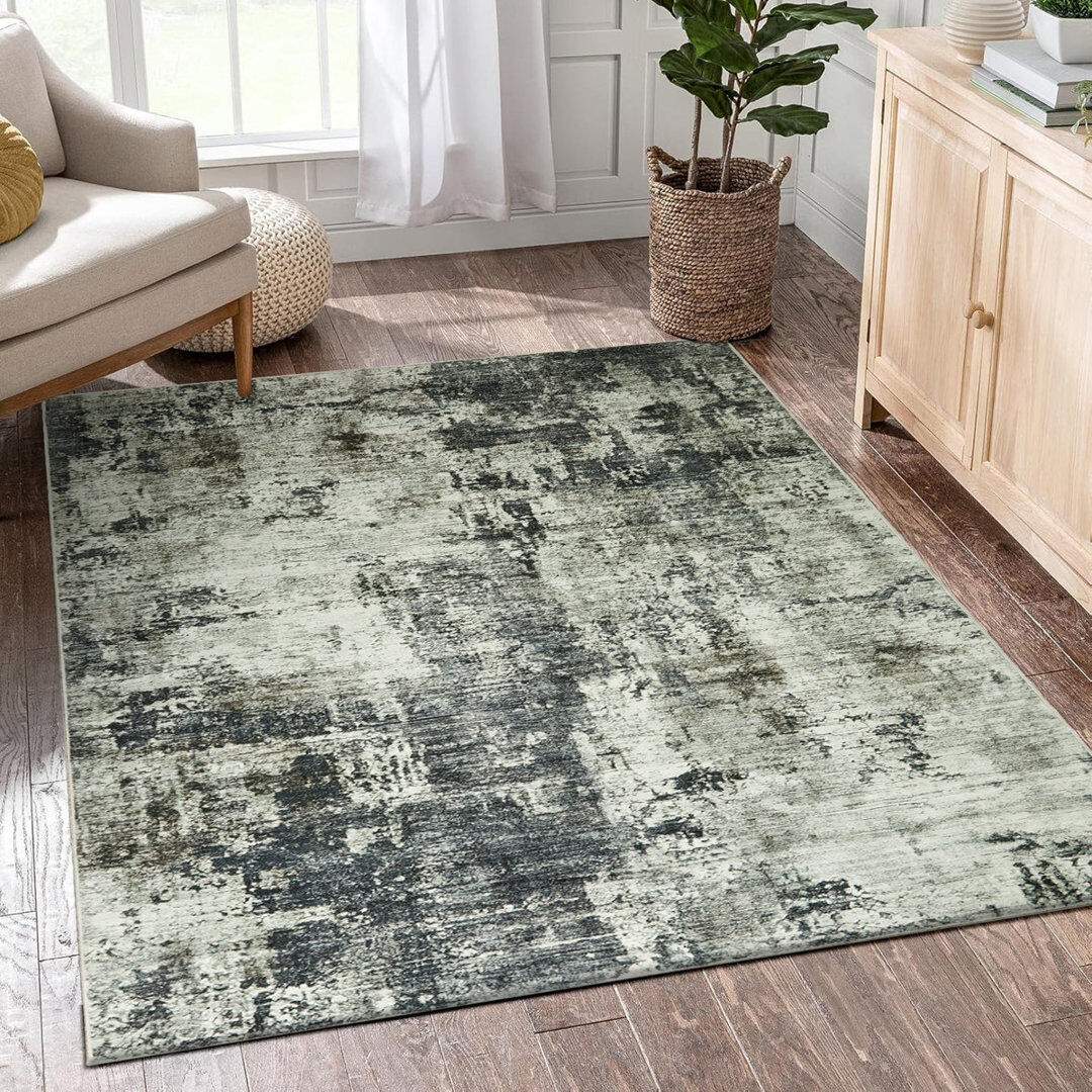 East Urban Home Vintage Look Shag Area Rug FROST Rectangle 200 x 290cm