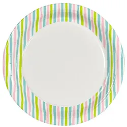 160x DUNI Pappteller Ø 22 cm Stripes Multi