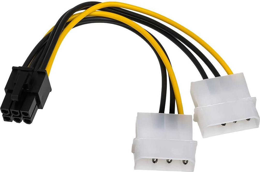 Akyga AK-CA-13 Adapterkabel met Molex (2-polig) naar PCI-E (6-polig)