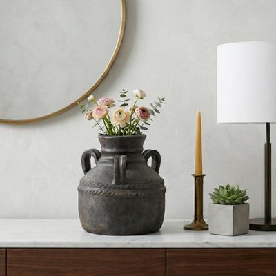 Sagebrook Home Terracotta Vase Rustic Textured Design Double Handles for Modern Space