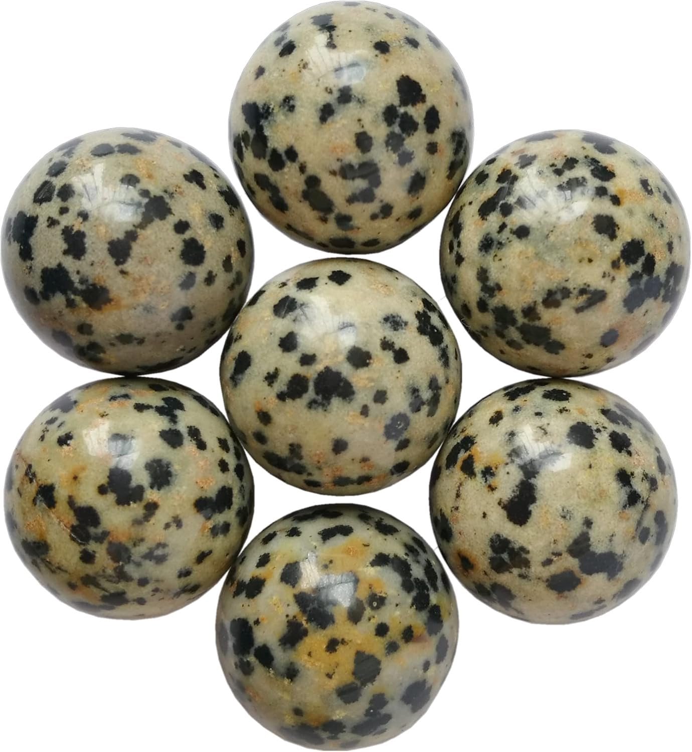 Set van 7 natuurlijke speksteen kristallen ballen van 20 mm voor Feng Shui Chakra Aura decoratie