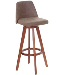 Décoshop26 - Brauner Barhocker/Tresenstuhl aus Kunststoff mit Drehsitz und braunen Holzbeinen 04_0005274