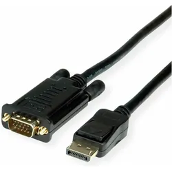 Roline Kabel DisplayPort-VGA, DP ST (5 m), Videokabel, Schwarz