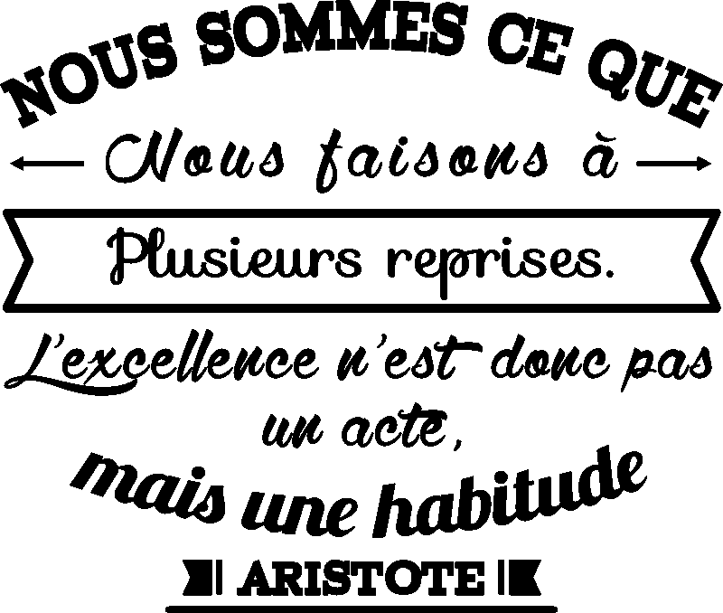 Ambiance-sticker Sticker citation nous sommes ce que nous faisons - Aristote