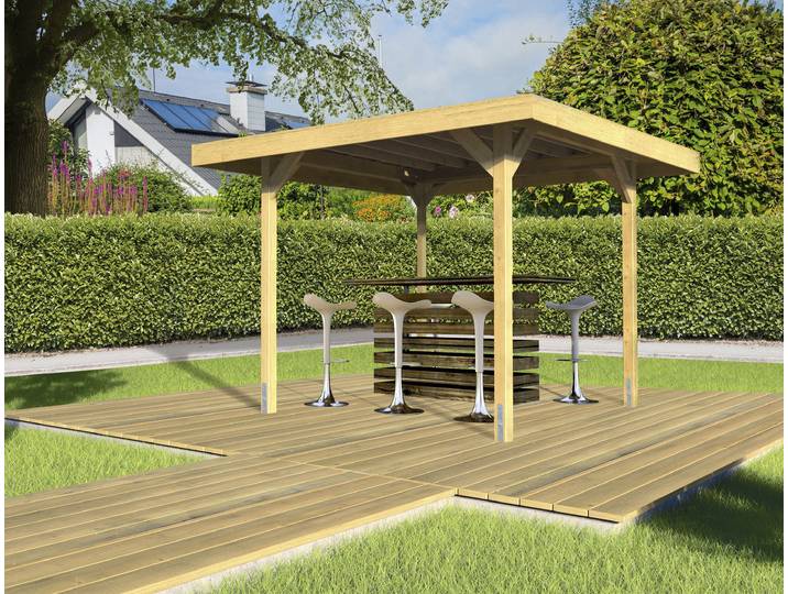 Pavillon WEKA Gartenlaube 657 Gr.1 , braun, B/H/T: 230cm, Pavillons, Pavillon
