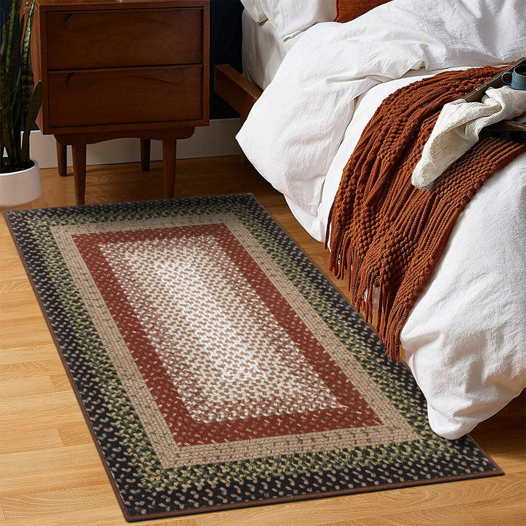 Brambly Cottage Striped Area Rug Red Rectangle 200 x 290 cm