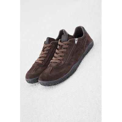 Schnürschuh WALDLÄUFER "H-Boris", Herren, Gr. 7,5 (41), Leder Textil, braun, Veloursleder, Schuhe Schnürschuh, Komfortschuh, mit Schnürung und Reißverschluss, in H-Weite