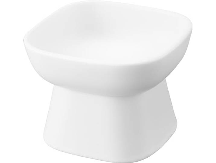 Yamazaki 1779 Tower Ceramic Pet Food Bowl\, White\, Ceramic\, 11 x 11 x 8 cm