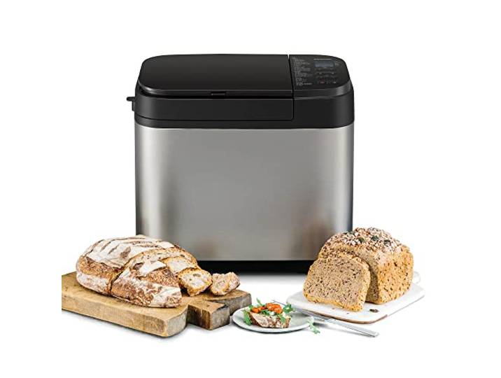 Panasonic SD-YR2550SXE Vollautomatischer Brotbackautomat, 31 Programme Brot bis 1,1 kg, Rosinen-Nuss-Verteiler, Hefespender, 31 Automatikprogramme, 2 Temperatursensoren, Zeitvorwahl, Silber