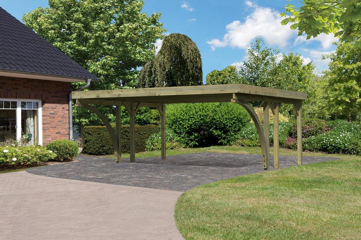KARIBUHOLZT Carport doppelt Classic 1C inkl.2 Bögen + PVC Dach 08427261