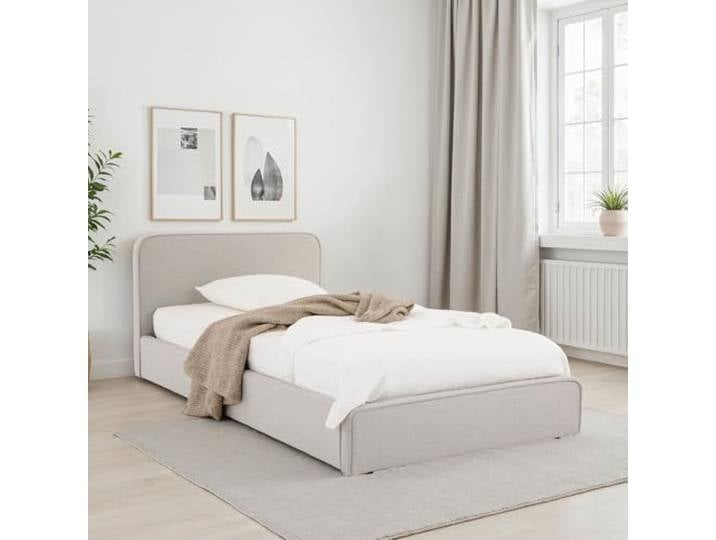 IDIMEX Polsterbett MARINI Einzelbett 90x200 cm in hellgrau - Bett gepolstert mit Lattenrost, modernes Design & stabiles Holzgestell mit Kunststofffüßen