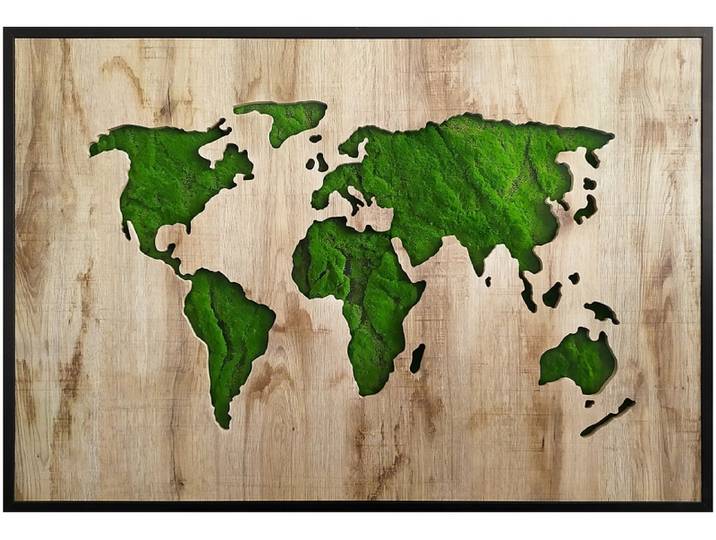 Getuftetes Wandbild GREEN MAP 1 Stück mdf grün 100x70x1.5cm