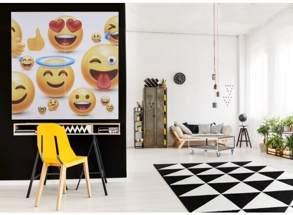 FibroTech Akustikbillede Emoji Ii, 9mm, 60x120cm, Hvid