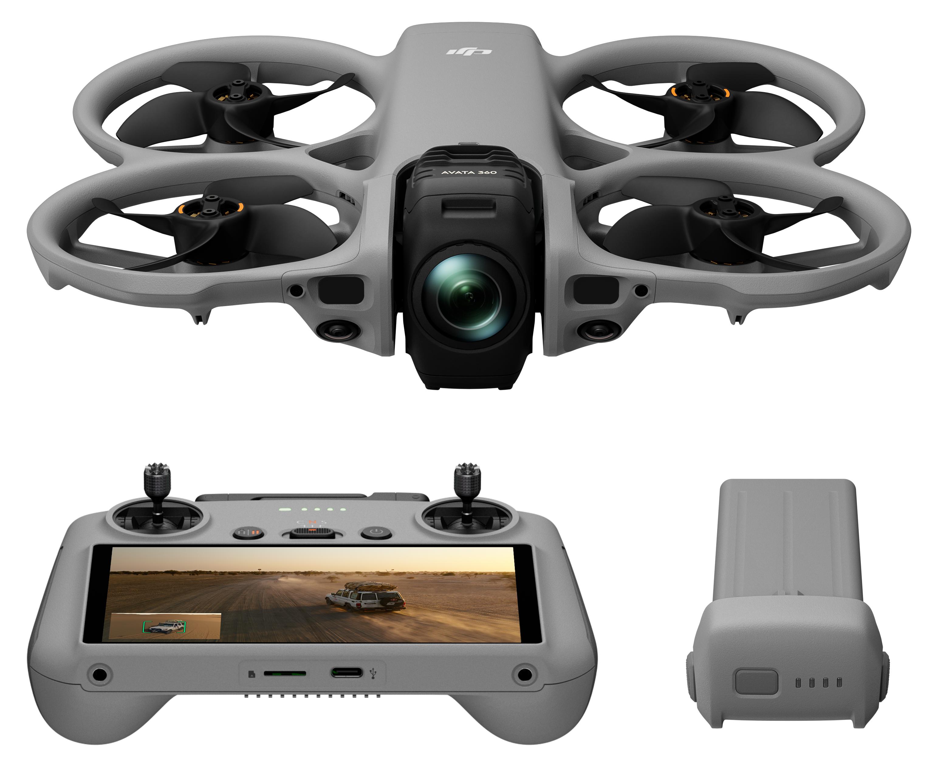 DJI Avata 360 ( RC 2), 4 Rotoren, 64 MP, 6000 x 3000 Pixel, 13500 m, 2700 mAh, Grau