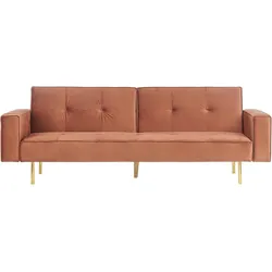 3-SITZER-SCHLAFSOFA Samtstoff goldbraun Visnes