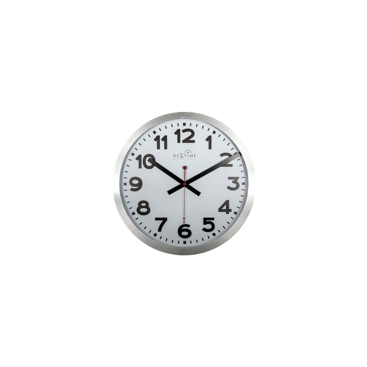 NeXtime Wandklok Station - Zilver - Diameter: 35 cm