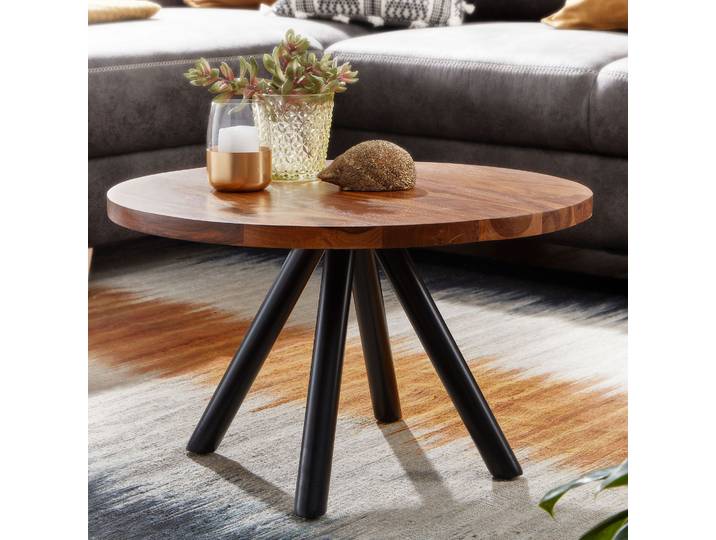Table basse Jahmen Ø 60cm Marron