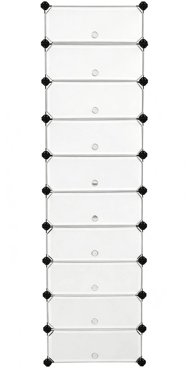10-delige modulaire schoenenkast opbergorganizer wit, B: 40 cm, D: 30 cm, H: 17 cm