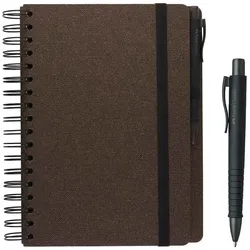 Faber-Castell Notizbuch-Set mit Kugelschreiber blanko A5 180 Seiten espresso braun, 17x22 cm