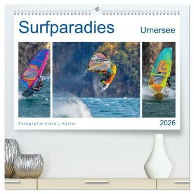 Surfparadies Urnersee (hochwertiger Premium Wandkalender 2026 DIN A2 quer), Kunstdruck in Hochglanz