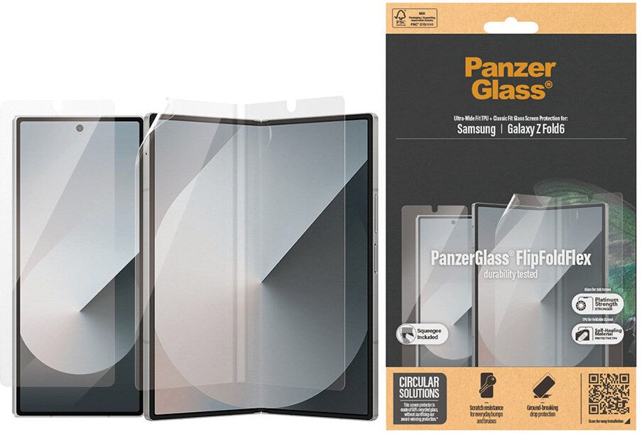 Samsung Galaxy Z Fold6 PanzerGlass FlipFoldFlex Beskyttelsesglas - Platinum Strength - Gennemsigtig