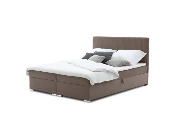 Boxspringbett Grenland 180x200 mit Bonnell-Federkernmatratze und Topper. Kontinentalbett mit Stauraumbett und dekoratives Kopfteil! Das Beste Doppelbett für Seniorenbett! (Trinity 06)