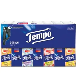 Taschentücher Tempo 4-lagig weiß Grosspackung 42x10 Stück/Pack, gesamt 420 Taschentücher