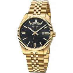 Regent BA-884 Herren-Armbanduhr Goldfarben/Schwarz