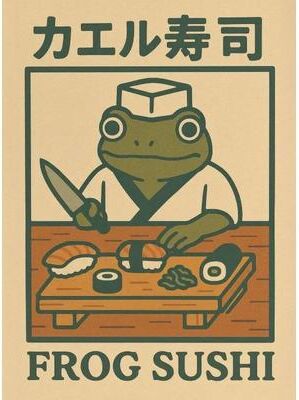 Uplift Picks Funny Frog Bathroom Wall Art Japanese Style Canvas Poster Animal Decor 04 50x70 Cm