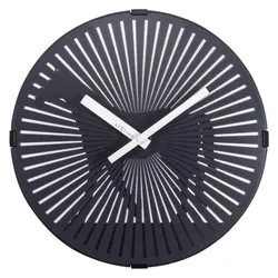 Nextime, Wanduhr, 3218 - Wanduhr "Walking Horse", Kunststoff, Schwarz, Ø 30 cm (30 cm)