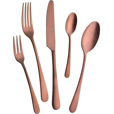Besteck-Set MULEX "Astoria", braun (kupferfarben), 20 Stk., Edelstahl 18/0, Essbesteck-Sets, ohne Nickelanteil