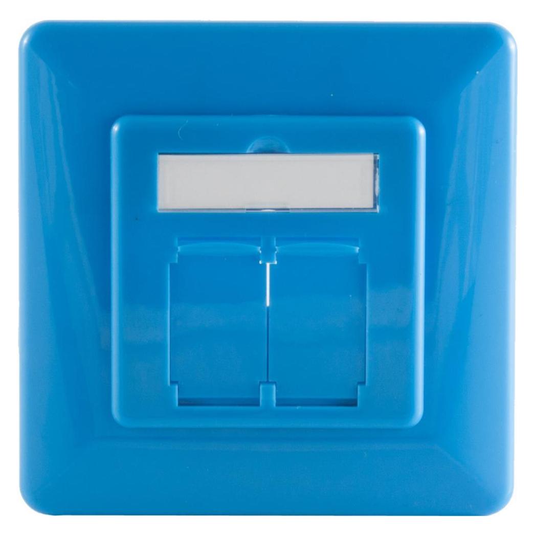 Shiverpeaks S/CONN maximum connectivity Netzwerkdosen-Zentralstück inkl. Abdeckrahmen für Netzwerkdosen, blau (74281-B)