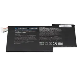 IPC Notebook-Akku BTY-M6K REPLACE 11.4 V 4600 mAh MSI (4600 mAh), Notebook Akku, Schwarz