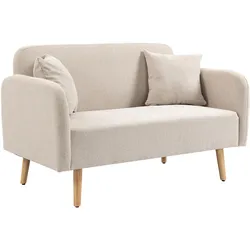 2 Sitzer Sofa, Couch mit 2 Wurfkissen, gepolsterter Doppelsofa mit Samtopik
