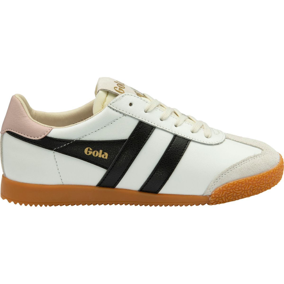 Gola Elan Leather Sneaker Women white/black/chalk pink (WB) 9 CLB745-WB-9-whiteblackchalkpink