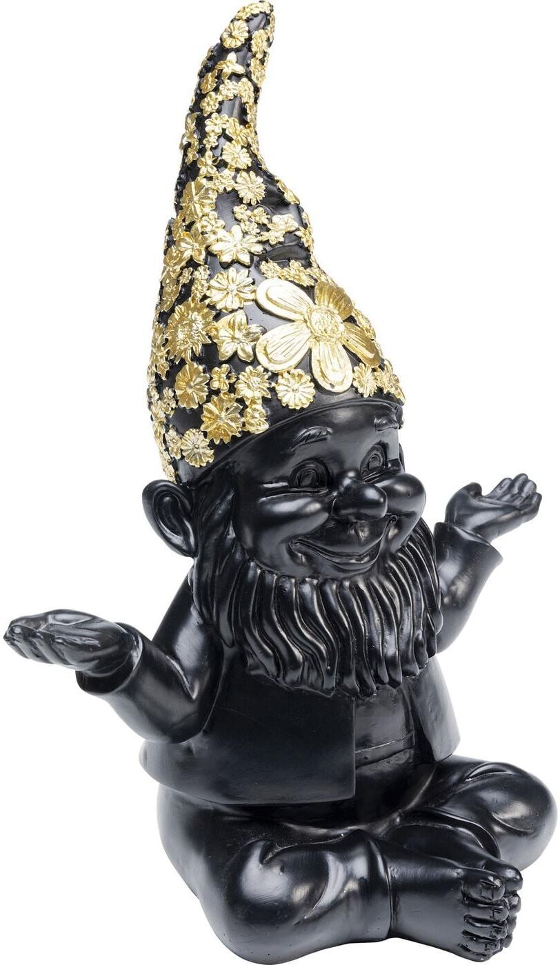 Dekofigur KARE DESIGN "Zwerg Meditation, Schwarz-Gold", bunt, B:15cm H:19cm T:10cm, Kunststoff, Dekofiguren, Dekofigur bunt B/H/T: 15cm x 19cm x 10cm