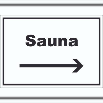 HB-Druck Sauna Aufkleber mit Text und Richtungspfeil rechts Erholung Entspannung waagerecht A4 (210x297mm)