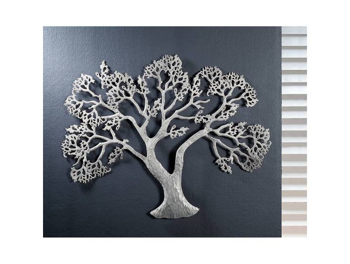 Wandobjekt Baum Aluminium, gebürstet Silber 80 x 64 x 5cm