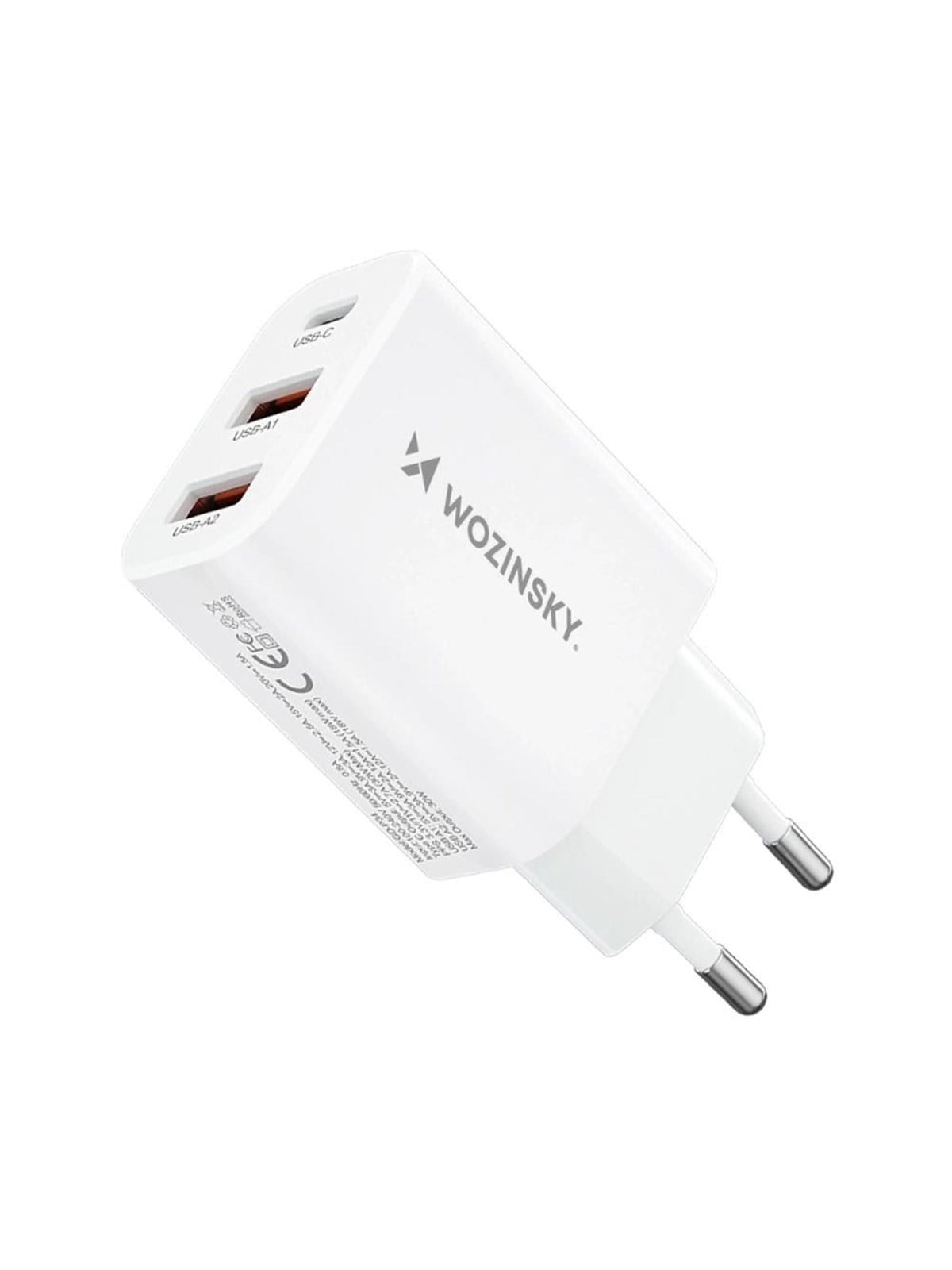Wozinsky CWCUCW 30W USB-C / 2 x USB-A AC Charger - White