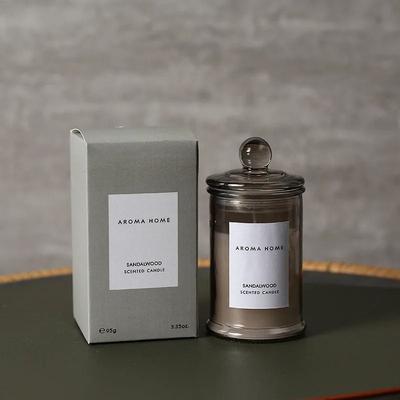 Uplift Picks Vintage Glass Jar Scented Candle Soy Wax Aromatherapy Home Decor Candle gray
