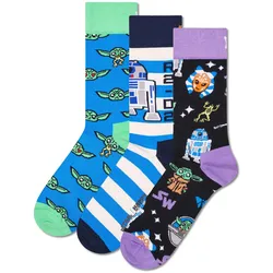 Happy Socks Herren Socken, 3er Pack - STAR WARS, Geschenkbox, Motivsocken Star Wars Gift Set Team Mando / 41-46
