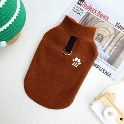 Inspired Finds FleeceComfort Warm Dog Sweater For Small Breeds brown+logo m